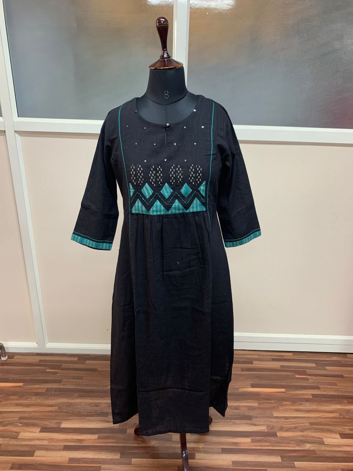 Black handloom cotton Kurti