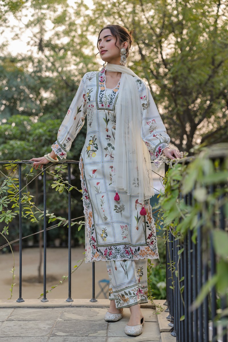 Cotton embroidery Kurti set