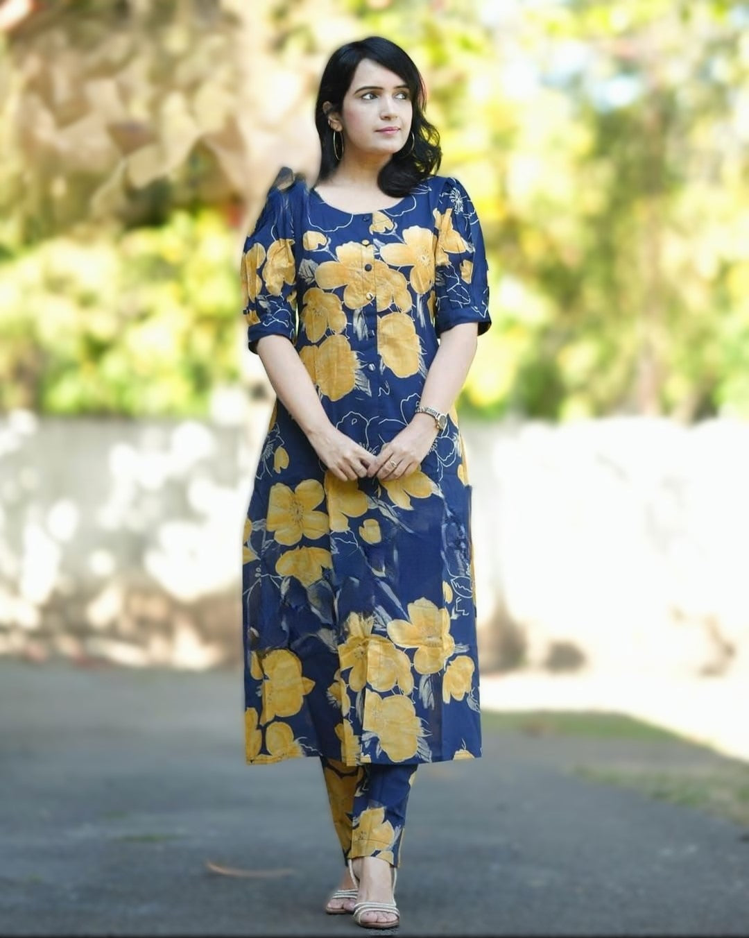 Cotton Floral Kurti set