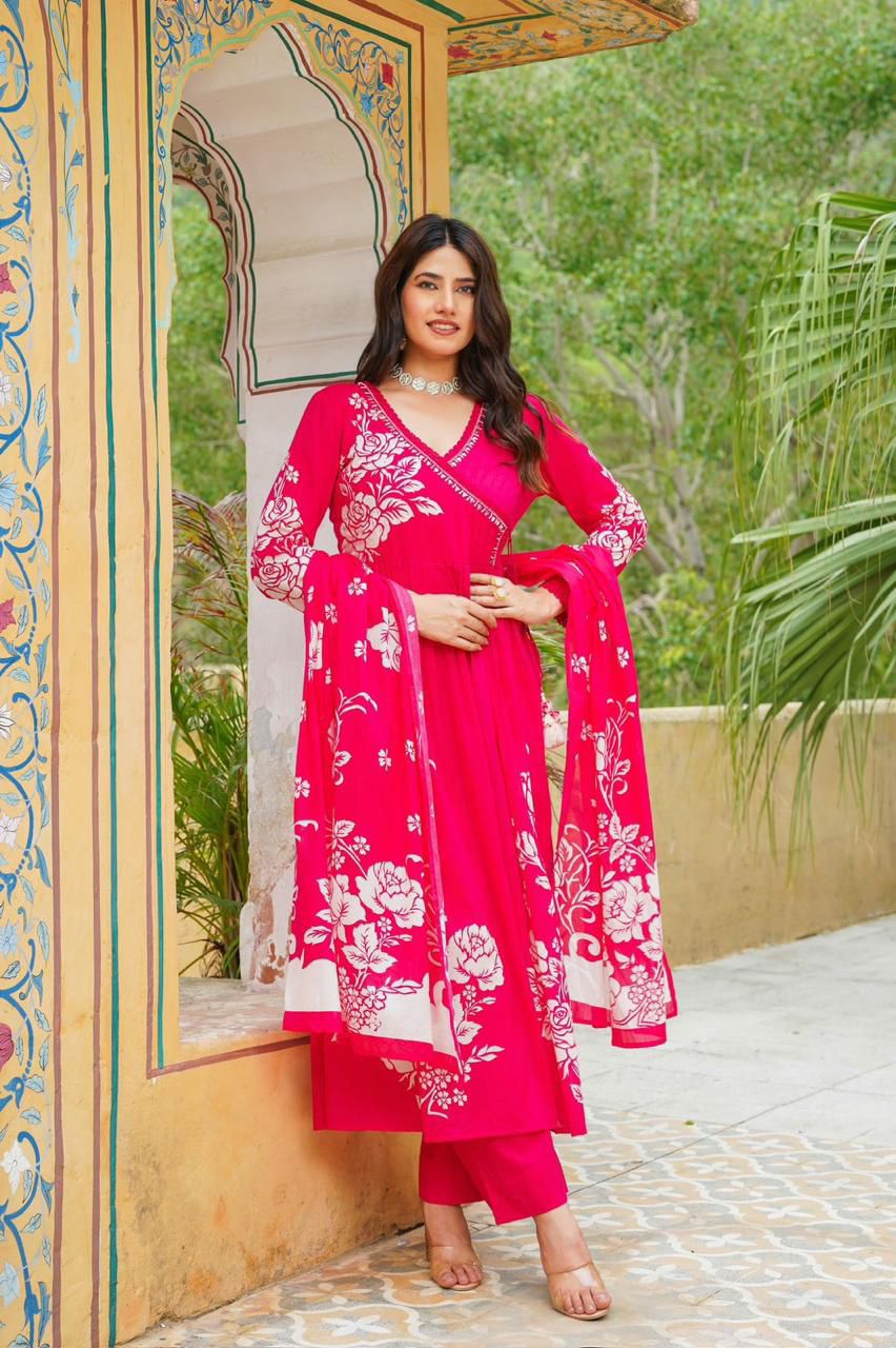 Mulmul Cotton Anarkali suit