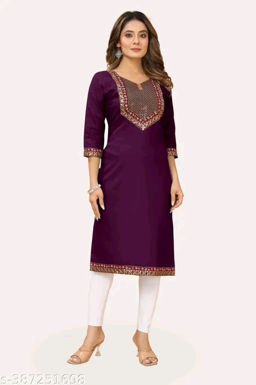 Cotton Kurti with unique Neck work