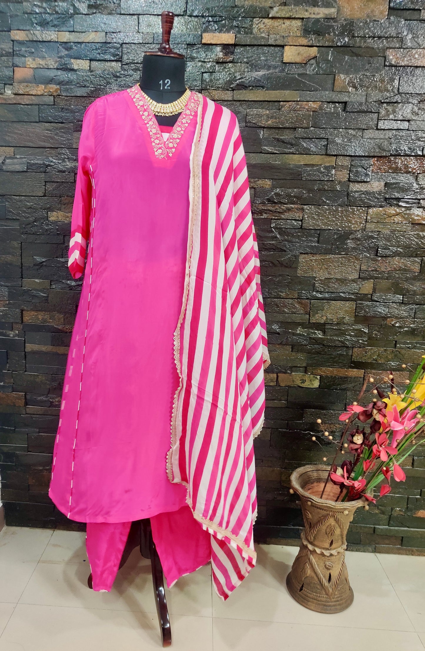 Silk Pearl work kurti (3 Pcs)