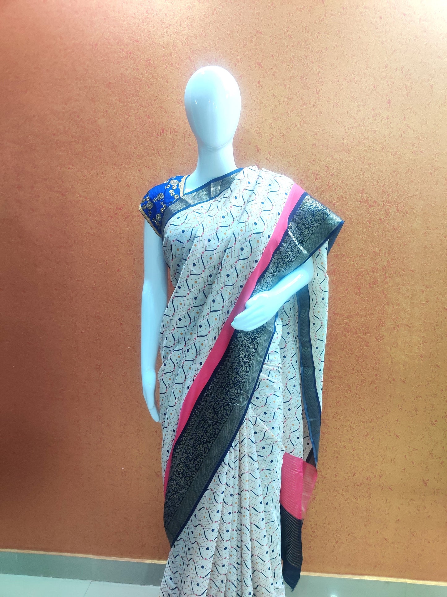 Designer Moonga crepe saree