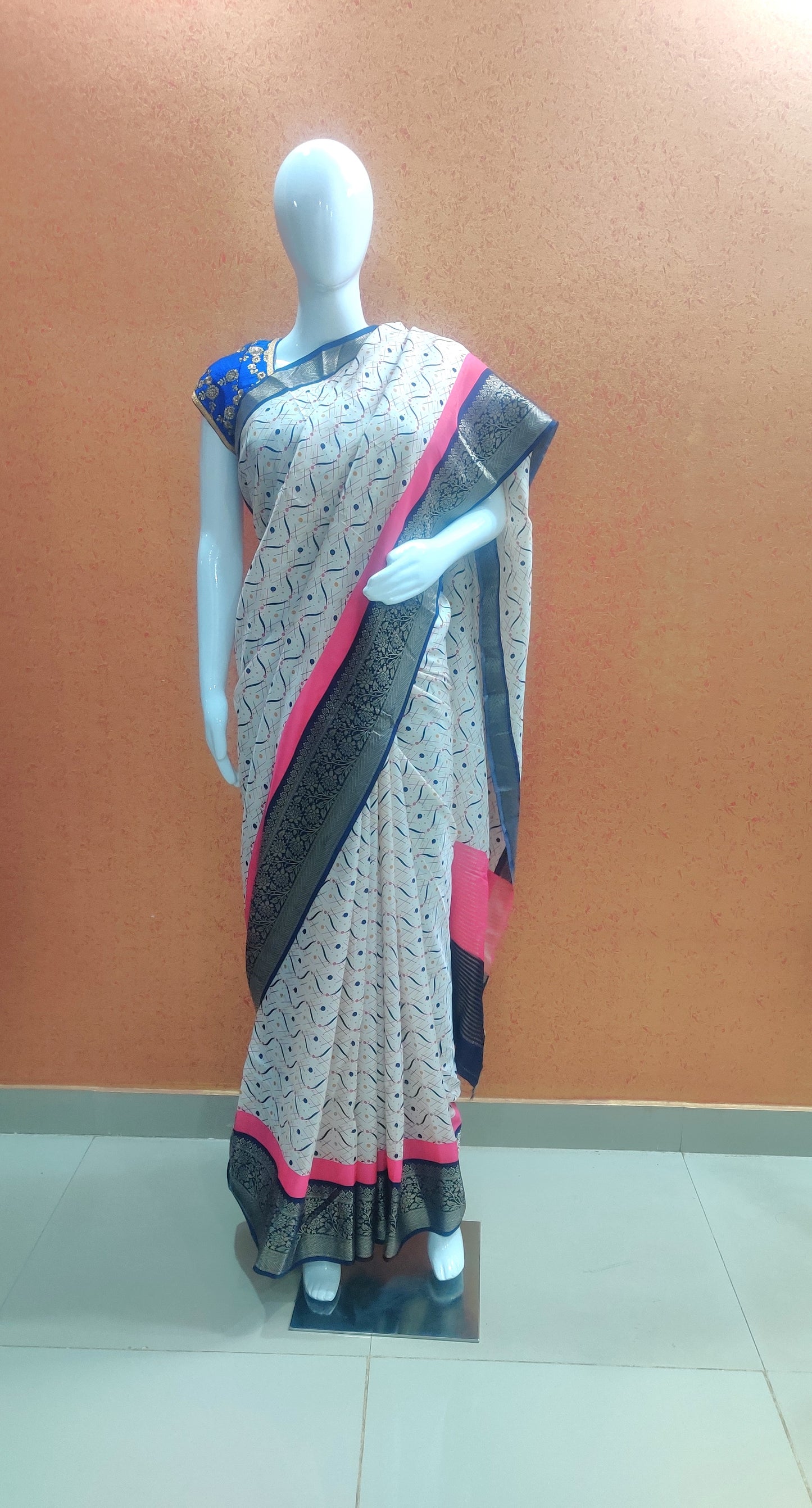 Designer Moonga crepe saree