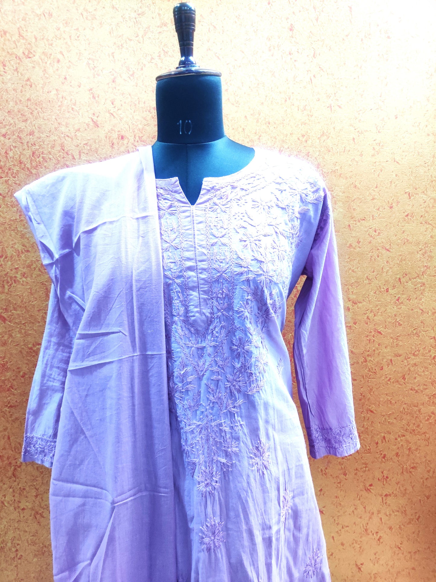 Lucknowi chikankari kurti suit (3pcs)