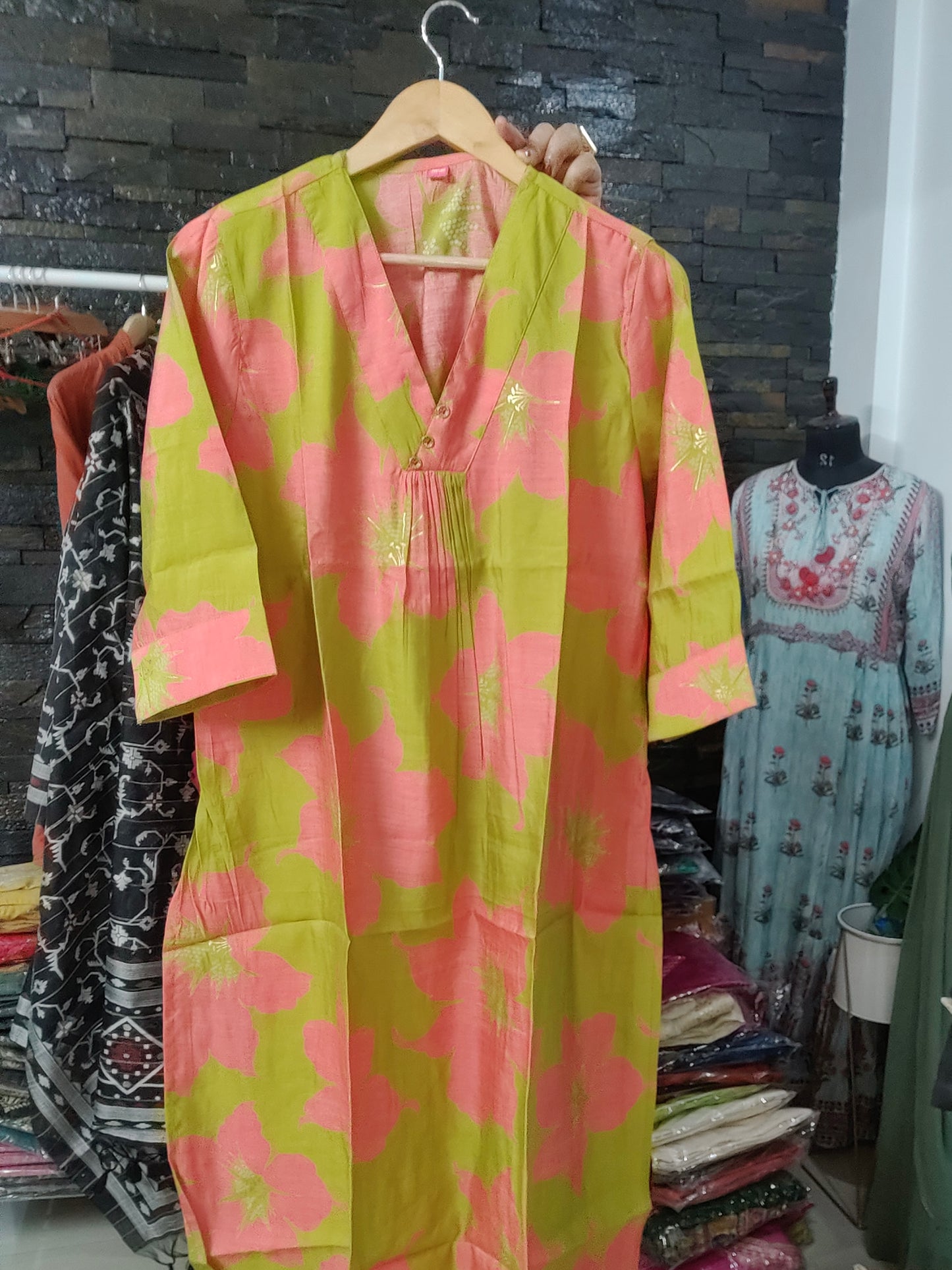 Mudal Muslin Flower Print Only Kurti