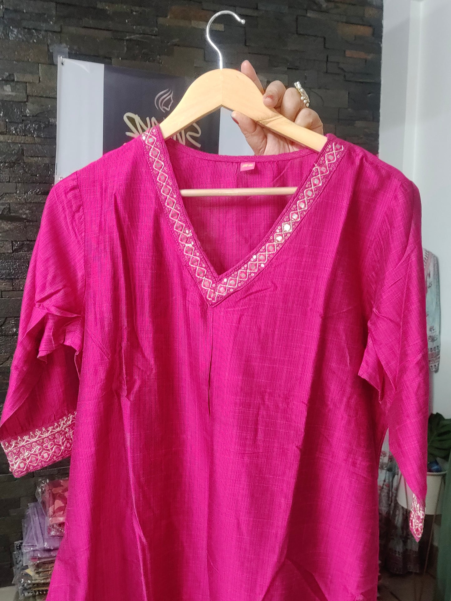 Aline Cotton Bright Shade V Neck Kurta